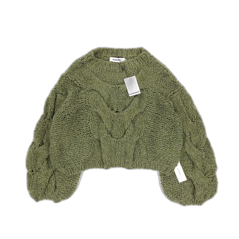 NWT Rumored Nonna Chunky Knit Sweater Moss Boho Lagenlook Grunge French Girl